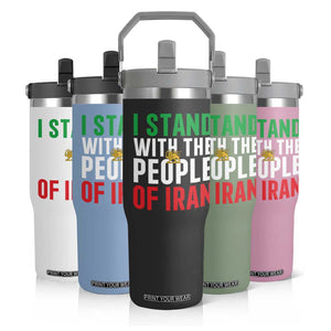 I Stand With The People of Iran Flip Straw Tumbler Iranian Revolution Freedom Supporter TS02 Print Your Wear
