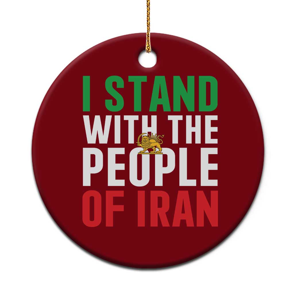 I Stand With The People of Iran Ceramic Ornament Iranian Revolution Freedom Supporter TS02 1pc Red Print Your Wear