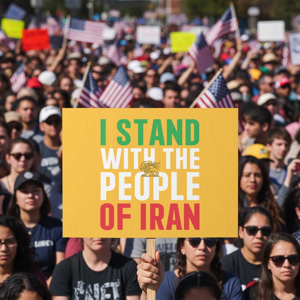 I Stand With The People of Iran Protest Sign Iranian Revolution Freedom Supporter TS02 Horizontal 18