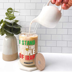 I Stand With The People of Iran Glass Can Iranian Revolution Freedom Supporter TS02 Print Your Wear