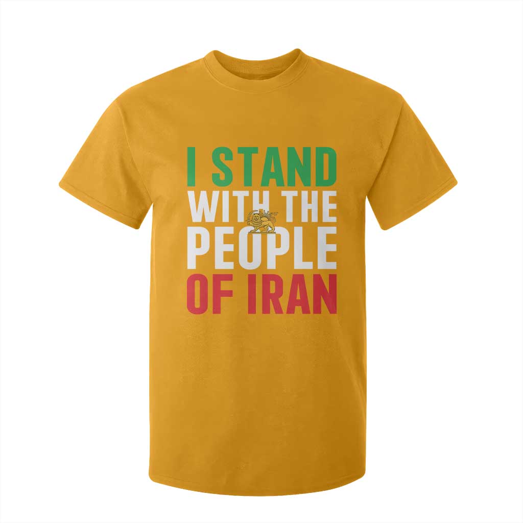 I Stand With The People of Iran T Shirt For Kid Iranian Revolution Freedom Supporter TS02 Gold Print Your Wear