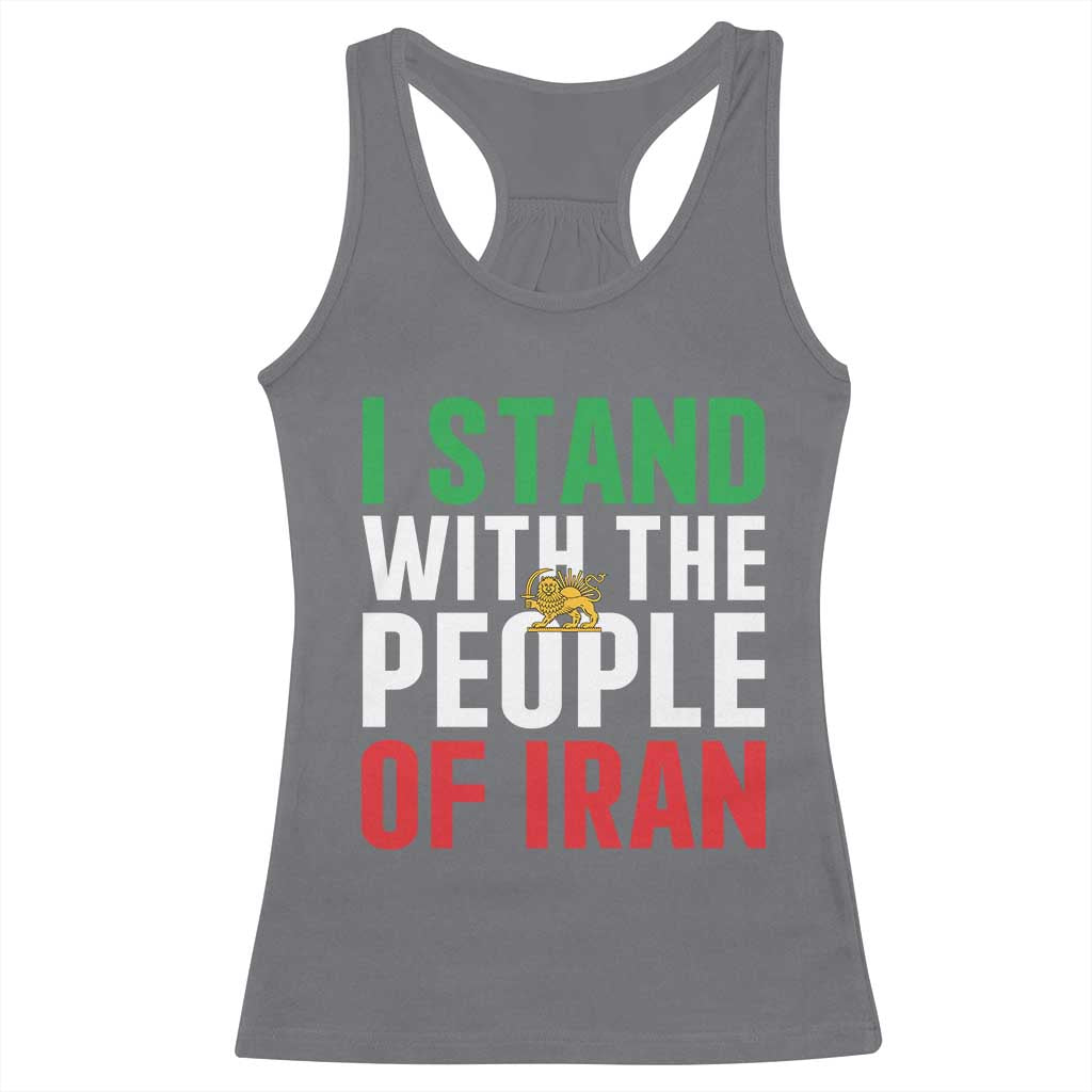 I Stand With The People of Iran Racerback Tank Top Iranian Revolution Freedom Supporter TS02 Charcoal Print Your Wear