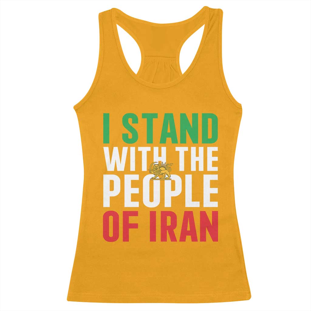 I Stand With The People of Iran Racerback Tank Top Iranian Revolution Freedom Supporter TS02 Gold Print Your Wear