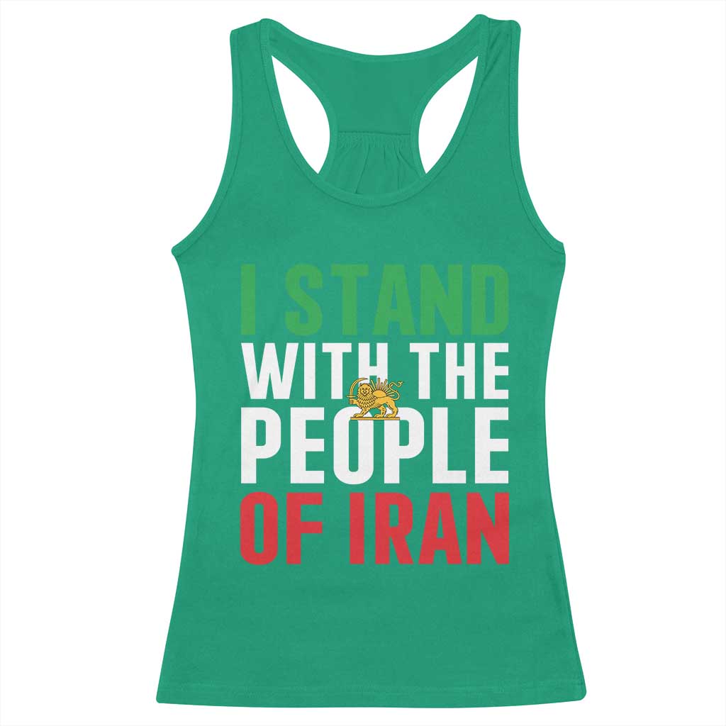 I Stand With The People of Iran Racerback Tank Top Iranian Revolution Freedom Supporter TS02 Irish Green Print Your Wear