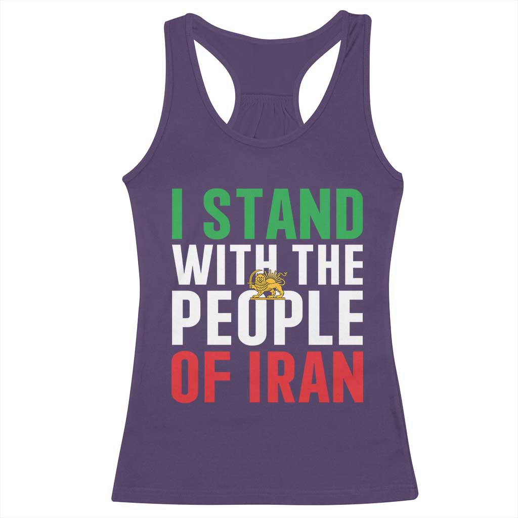 I Stand With The People of Iran Racerback Tank Top Iranian Revolution Freedom Supporter TS02 Purple Print Your Wear