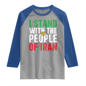 I Stand With The People of Iran Raglan Shirt Iranian Revolution Freedom Supporter TS02 Sport Gray Royal Print Your Wear