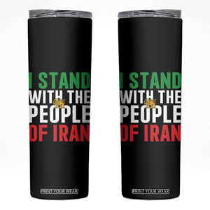 I Stand With The People of Iran Skinny Tumbler Iranian Revolution Freedom Supporter TS02 Black Print Your Wear