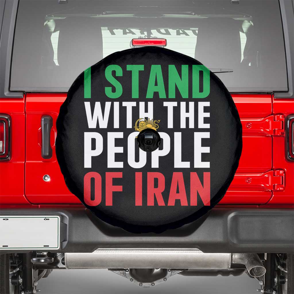 I Stand With The People of Iran Spare Tire Cover Iranian Revolution Freedom Supporter TS02 Black Print Your Wear