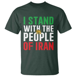 I Stand With The People of Iran T Shirt Iranian Revolution Freedom Supporter TS02 Dark Forest Green Print Your Wear
