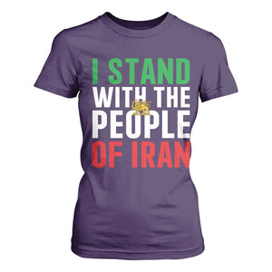 I Stand With The People of Iran T Shirt For Women Iranian Revolution Freedom Supporter TS02 Purple Print Your Wear