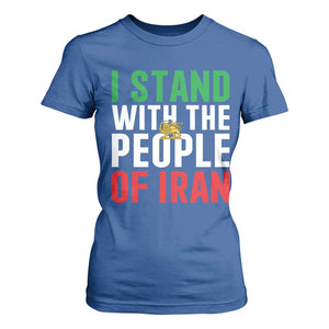 I Stand With The People of Iran T Shirt For Women Iranian Revolution Freedom Supporter TS02 Royal Blue Print Your Wear