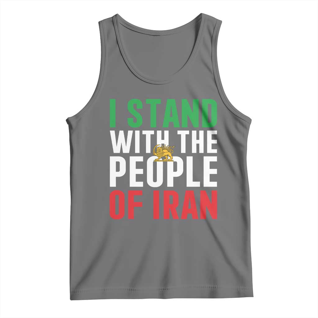 I Stand With The People of Iran Tank Top Iranian Revolution Freedom Supporter TS02 Black Heather Print Your Wear