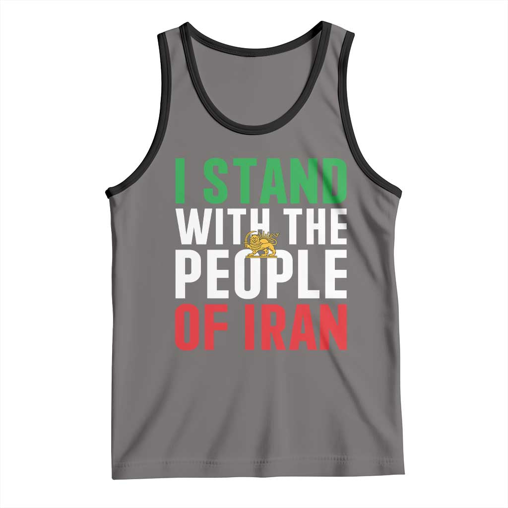 I Stand With The People of Iran Tank Top Iranian Revolution Freedom Supporter TS02 Deep Heather Black Print Your Wear