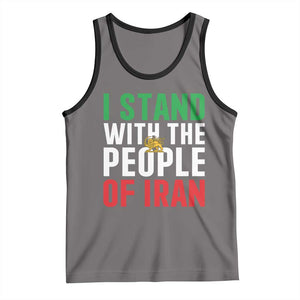 I Stand With The People of Iran Tank Top Iranian Revolution Freedom Supporter TS02 Deep Heather Black Print Your Wear