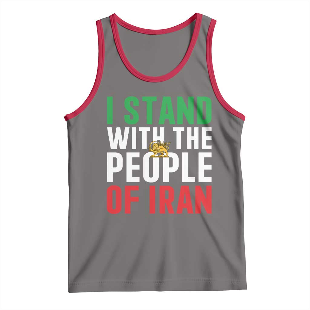 I Stand With The People of Iran Tank Top Iranian Revolution Freedom Supporter TS02 Deep Heather Red Print Your Wear