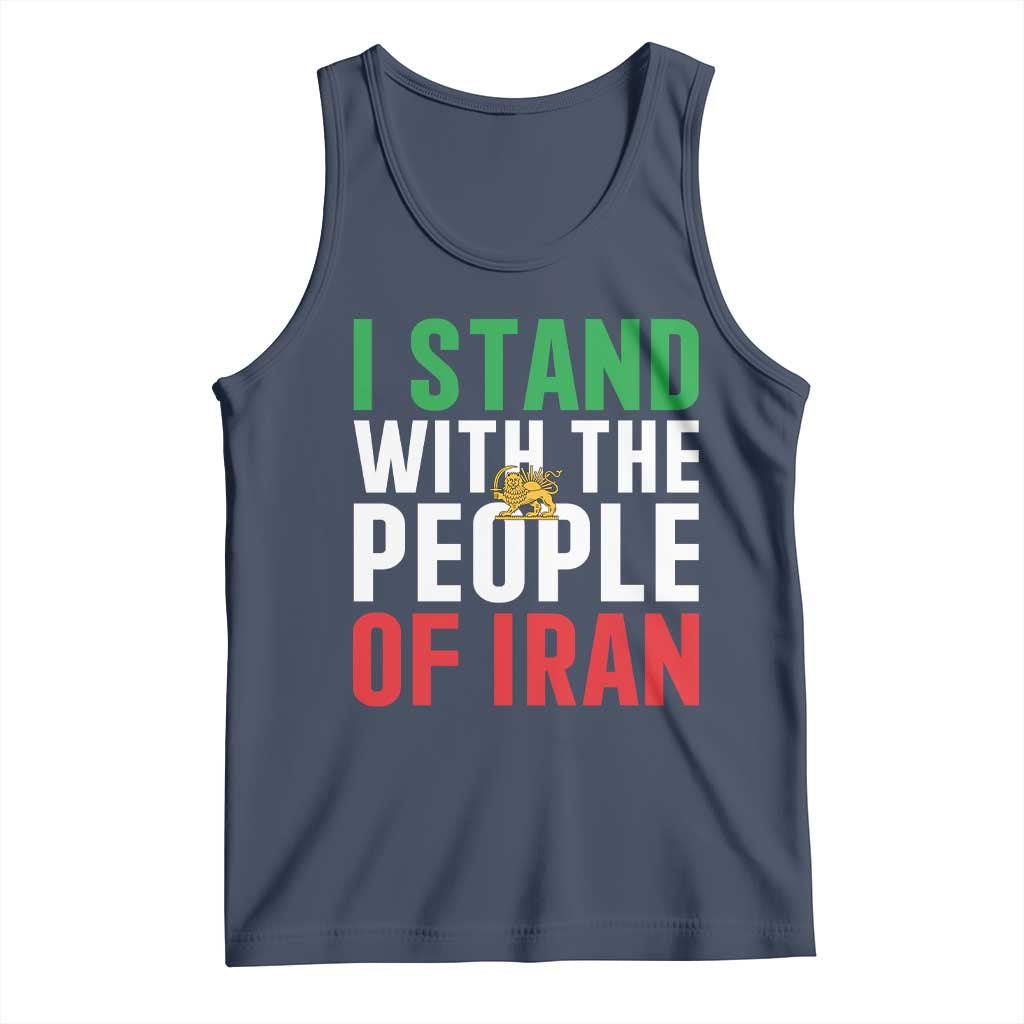 I Stand With The People of Iran Tank Top Iranian Revolution Freedom Supporter TS02 Navy Print Your Wear