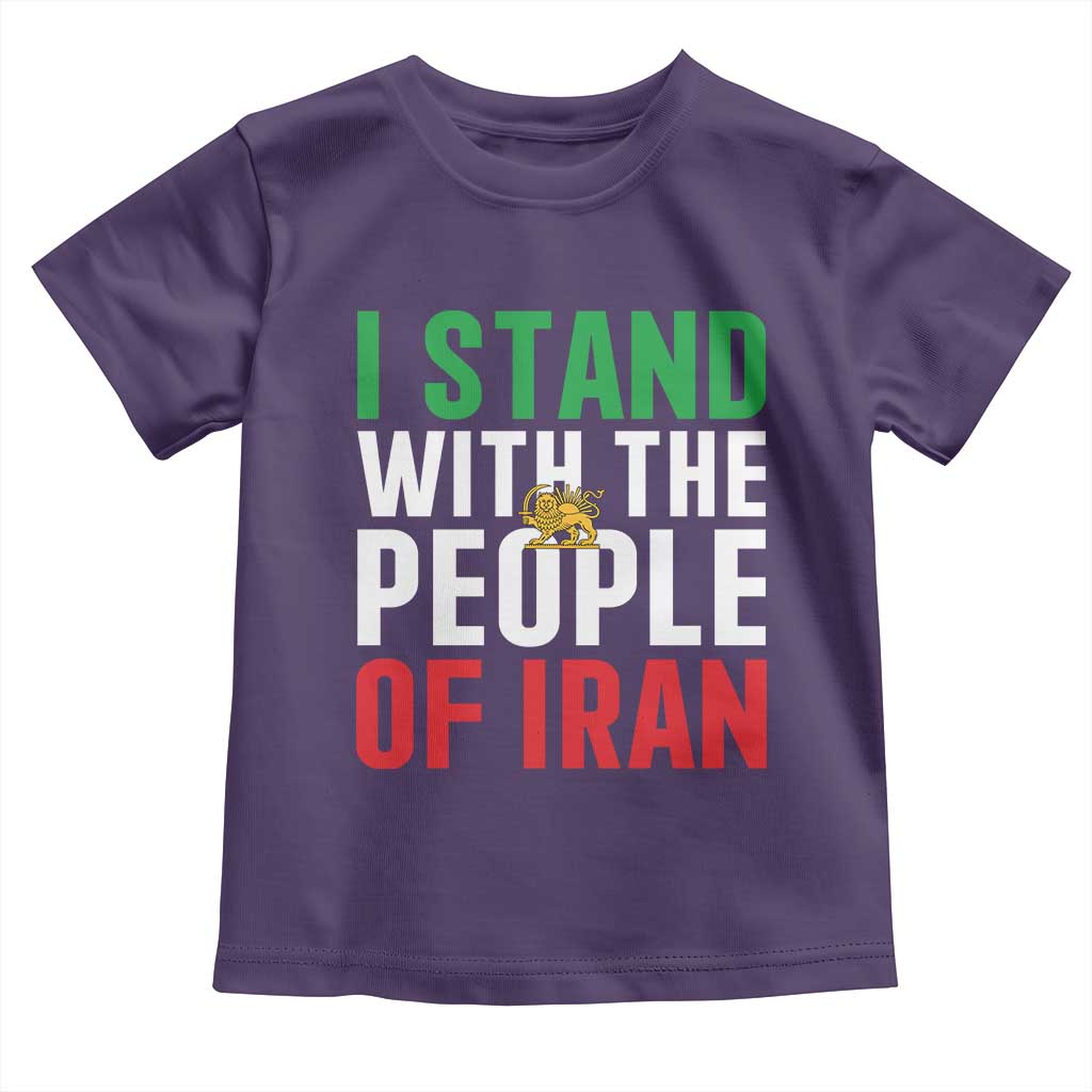 I Stand With The People of Iran Toddler T Shirt Iranian Revolution Freedom Supporter TS02 Purple Print Your Wear