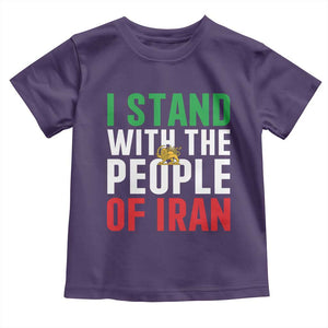 I Stand With The People of Iran Toddler T Shirt Iranian Revolution Freedom Supporter TS02 Purple Print Your Wear