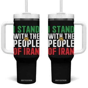 I Stand With The People of Iran Tumbler With Handle Iranian Revolution Freedom Supporter TS02 One Size: 40 oz Black Print Your Wear