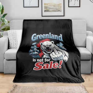 Greenland Is Not For Sale Protest Throw Blanket Aggressive Polar Bear with Middle Finger Graphic TS02 Print Your Wear