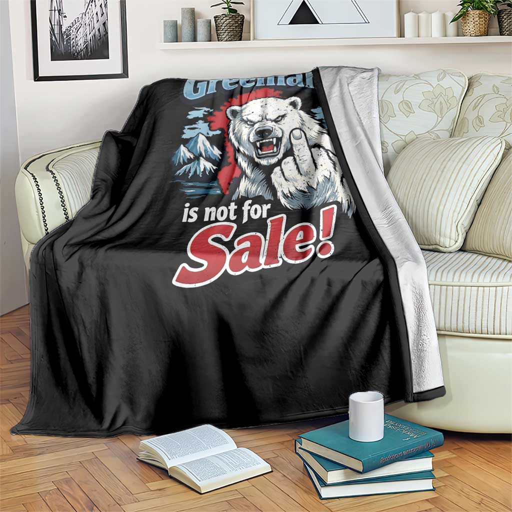 Greenland Is Not For Sale Protest Throw Blanket Aggressive Polar Bear with Middle Finger Graphic TS02 Print Your Wear