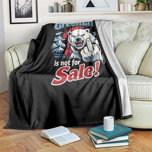 Greenland Is Not For Sale Protest Throw Blanket Aggressive Polar Bear with Middle Finger Graphic TS02 Print Your Wear