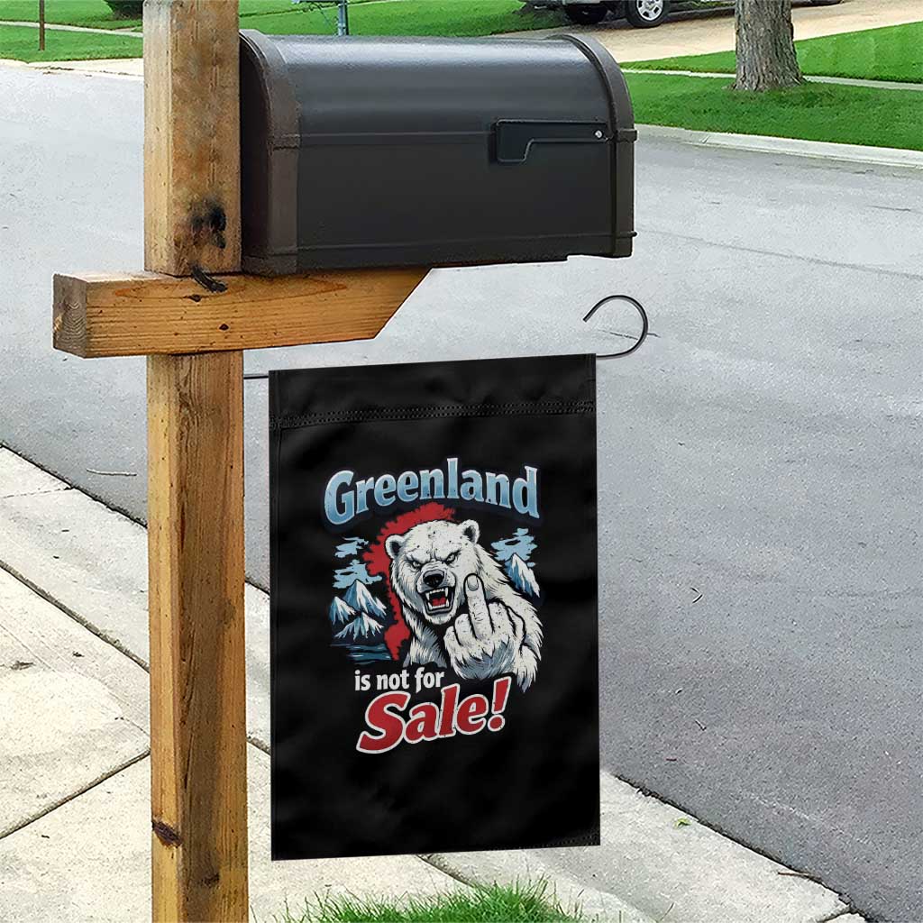 Greenland Is Not For Sale Protest Garden Flag Aggressive Polar Bear with Middle Finger Graphic TS02 Print Your Wear
