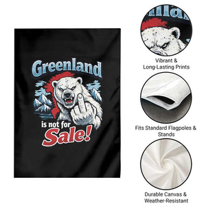 Greenland Is Not For Sale Protest Garden Flag Aggressive Polar Bear with Middle Finger Graphic TS02 Print Your Wear