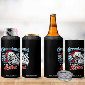 Greenland Is Not For Sale Protest 4 in 1 Can Cooler Tumbler Aggressive Polar Bear with Middle Finger Graphic TS02 Print Your Wear