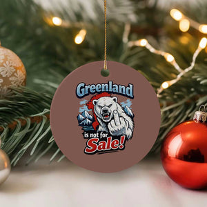 Greenland Is Not For Sale Protest Ceramic Ornament Aggressive Polar Bear with Middle Finger Graphic TS02 1pc Mocha Print Your Wear