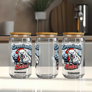 Greenland Is Not For Sale Protest Glass Can Aggressive Polar Bear with Middle Finger Graphic TS02 Print Your Wear