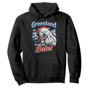 Greenland Is Not For Sale Protest Hoodie Aggressive Polar Bear with Middle Finger Graphic TS02 Black Print Your Wear