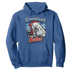 Greenland Is Not For Sale Protest Hoodie Aggressive Polar Bear with Middle Finger Graphic TS02 Royal Blue Print Your Wear