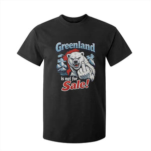 Greenland Is Not For Sale Protest T Shirt For Kid Aggressive Polar Bear with Middle Finger Graphic TS02 Black Print Your Wear