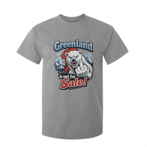 Greenland Is Not For Sale Protest T Shirt For Kid Aggressive Polar Bear with Middle Finger Graphic TS02 Sport Gray Print Your Wear
