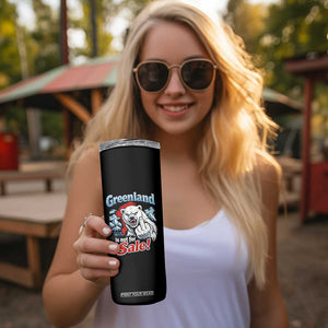 Greenland Is Not For Sale Protest Skinny Tumbler Aggressive Polar Bear with Middle Finger Graphic TS02 Print Your Wear