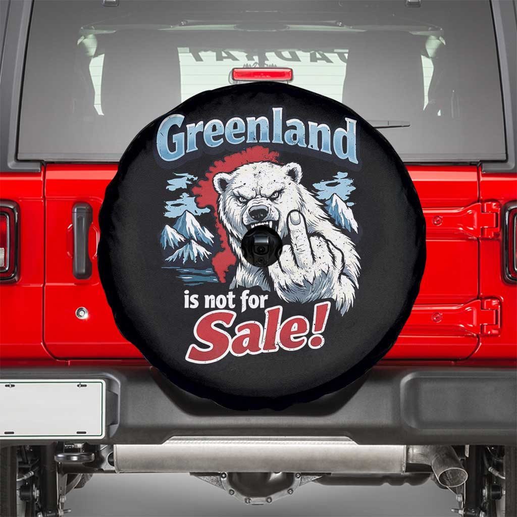 Greenland Is Not For Sale Protest Spare Tire Cover Aggressive Polar Bear with Middle Finger Graphic TS02 Black Print Your Wear