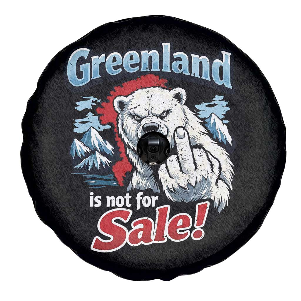 Greenland Is Not For Sale Protest Spare Tire Cover Aggressive Polar Bear with Middle Finger Graphic TS02 Print Your Wear