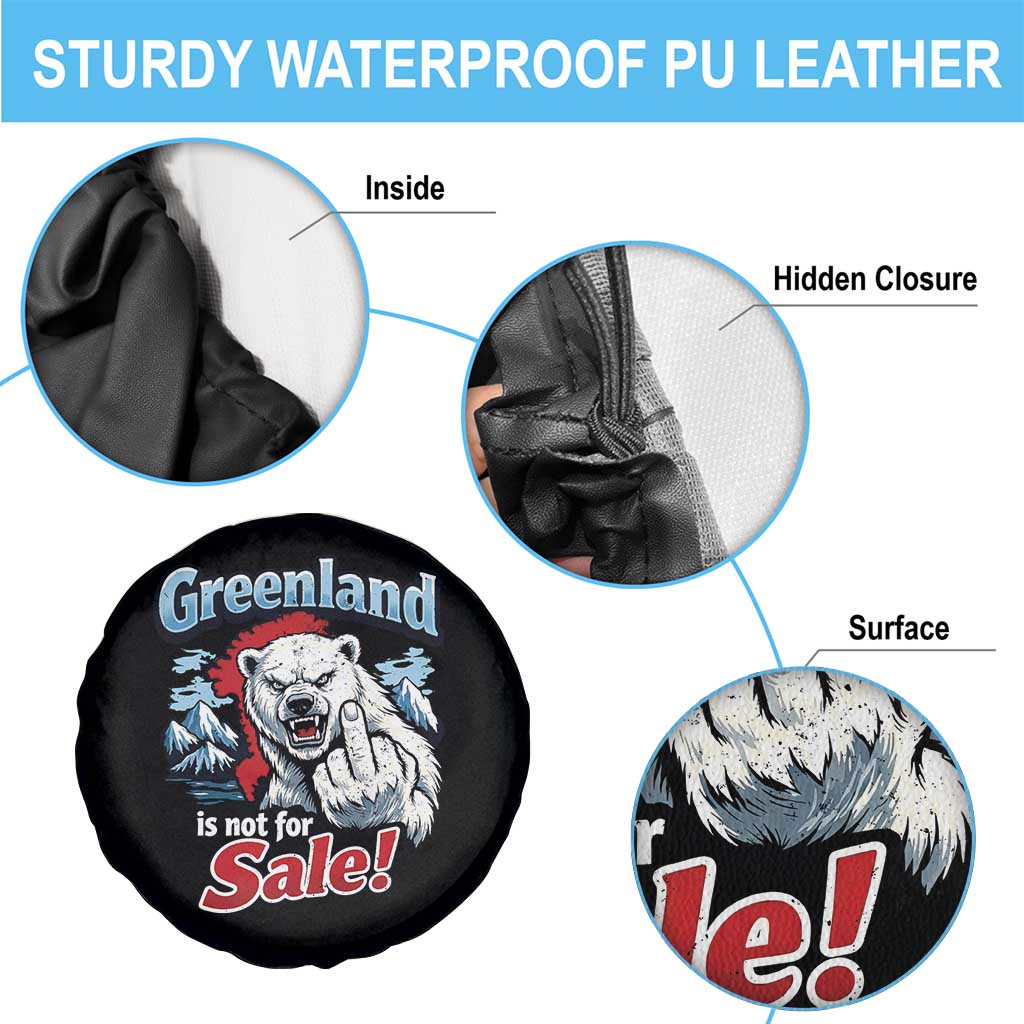 Greenland Is Not For Sale Protest Spare Tire Cover Aggressive Polar Bear with Middle Finger Graphic TS02 Print Your Wear