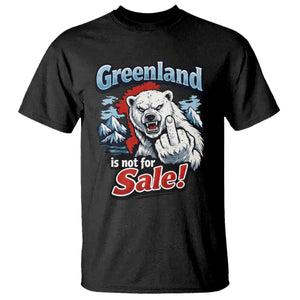 Greenland Is Not For Sale Protest T Shirt Aggressive Polar Bear with Middle Finger Graphic TS02 Black Print Your Wear