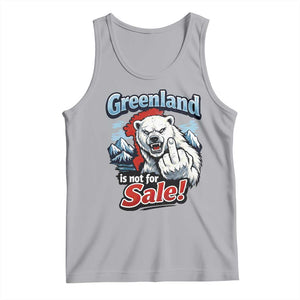 Greenland Is Not For Sale Protest Tank Top Aggressive Polar Bear with Middle Finger Graphic TS02 Athletic Heather Print Your Wear
