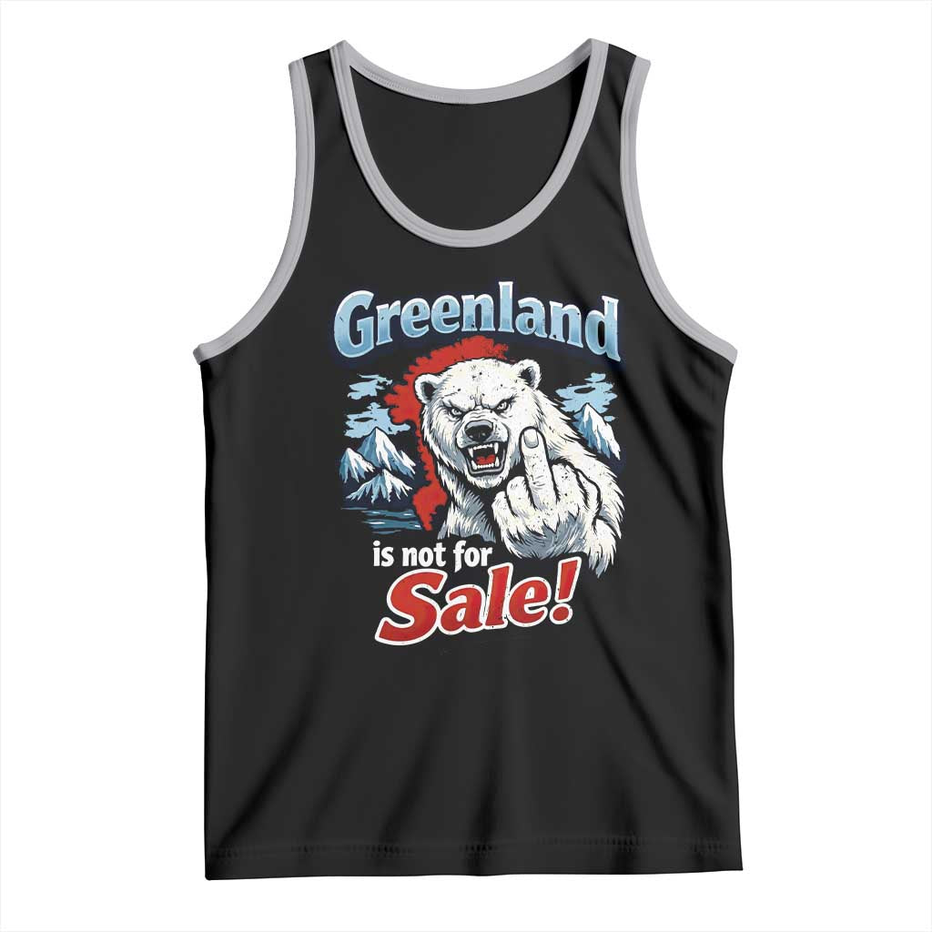 Greenland Is Not For Sale Protest Tank Top Aggressive Polar Bear with Middle Finger Graphic TS02 Black Athletic Heather Print Your Wear