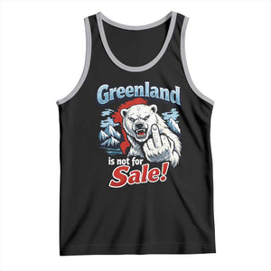 Greenland Is Not For Sale Protest Tank Top Aggressive Polar Bear with Middle Finger Graphic TS02 Black Athletic Heather Print Your Wear