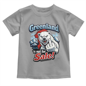 Greenland Is Not For Sale Protest Toddler T Shirt Aggressive Polar Bear with Middle Finger Graphic TS02 Sport Gray Print Your Wear