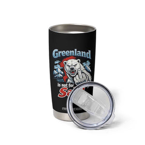 Greenland Is Not For Sale Protest Tumbler Cup Aggressive Polar Bear with Middle Finger Graphic TS02 Print Your Wear