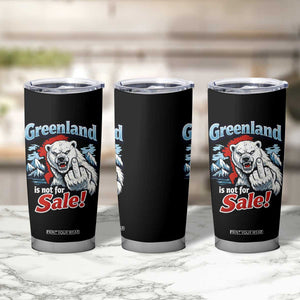 Greenland Is Not For Sale Protest Tumbler Cup Aggressive Polar Bear with Middle Finger Graphic TS02 Print Your Wear