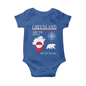 Greenland Arctic Circle Baby Onesie Map Compass and Polar Bear Adventure TS02 Royal Blue Print Your Wear
