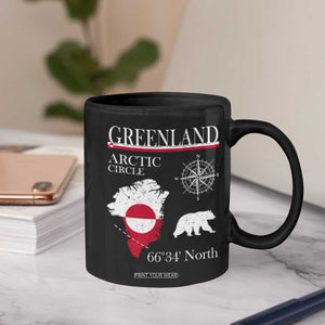 Greenland Arctic Circle Coffee Mug Map Compass and Polar Bear Adventure TS02 Print Your Wear