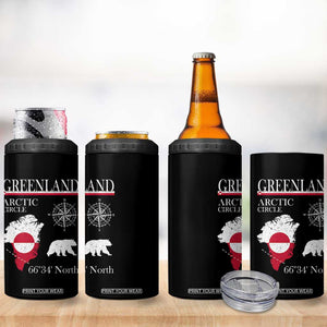 Greenland Arctic Circle 4 in 1 Can Cooler Tumbler Map Compass and Polar Bear Adventure TS02 Print Your Wear