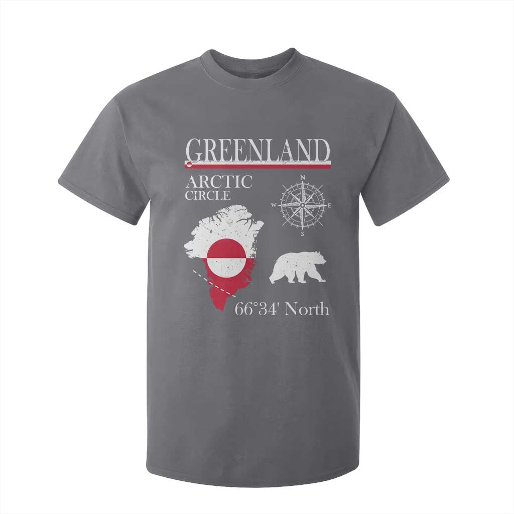 Greenland Arctic Circle T Shirt For Kid Map Compass and Polar Bear Adventure TS02 Charcoal Print Your Wear